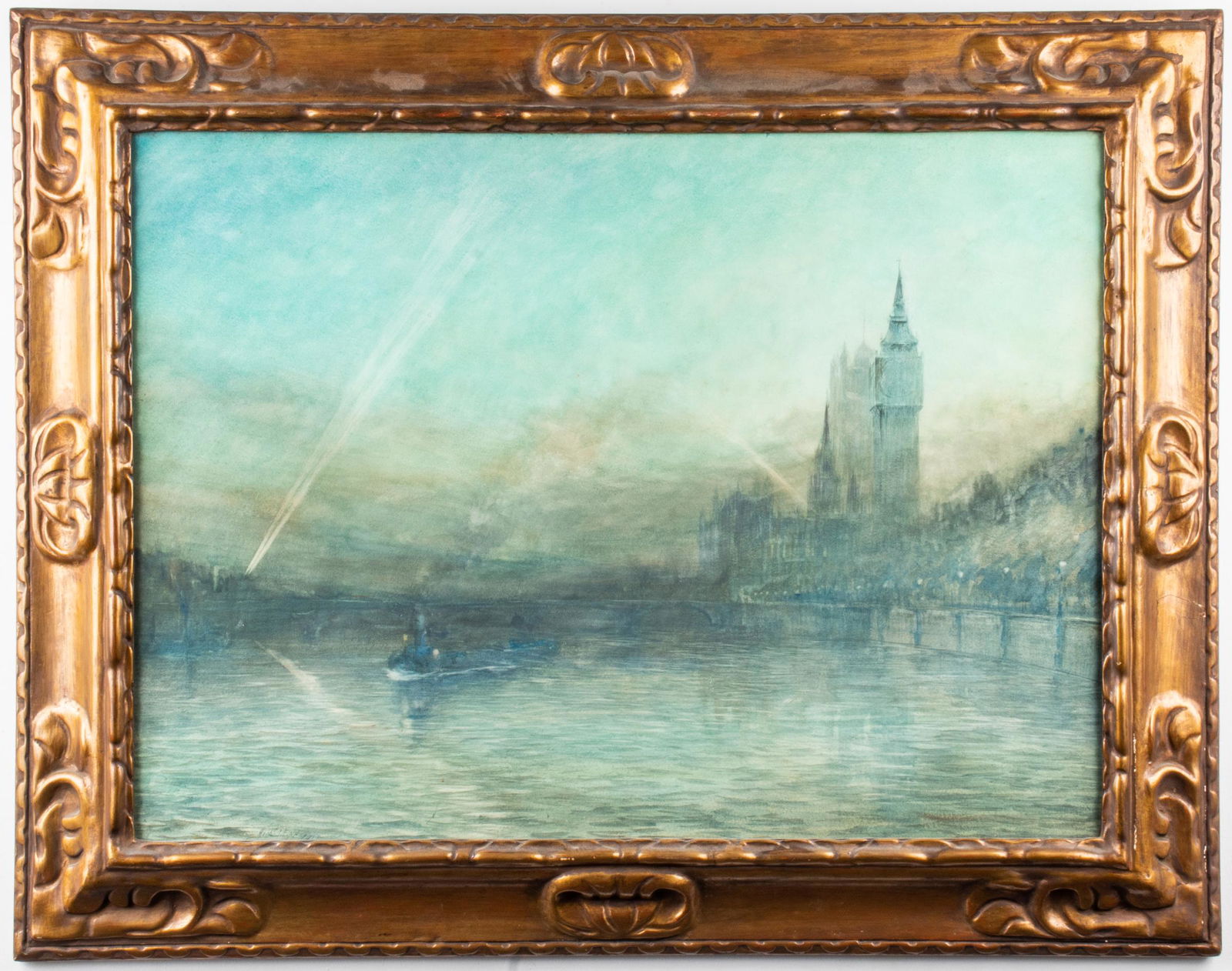 Herbert John Finn "River Thames" Watercolor, 1917 (1 of 8)