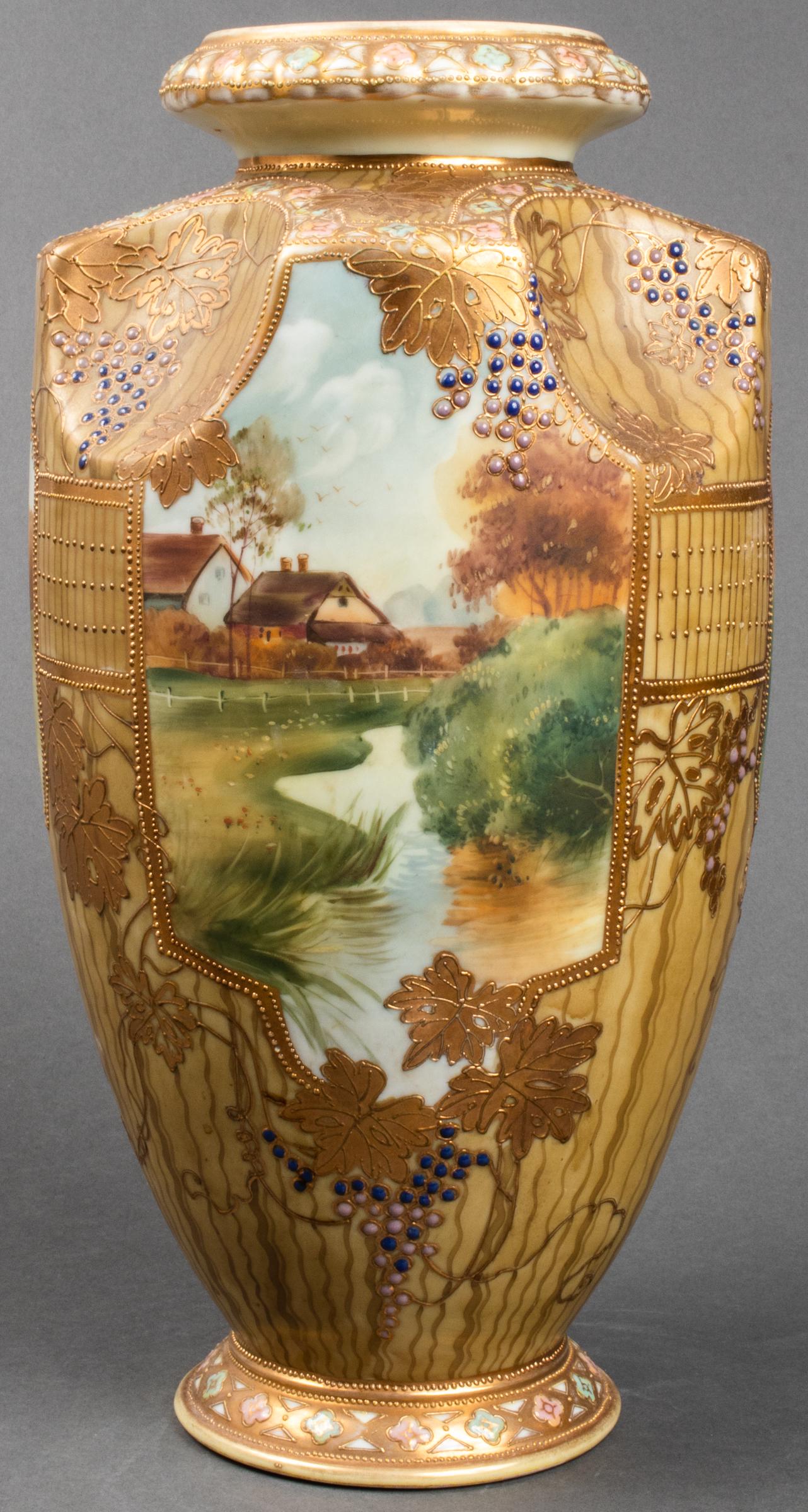 Nippon Large Hand-Painted Porcelain Vase (1 of 12)