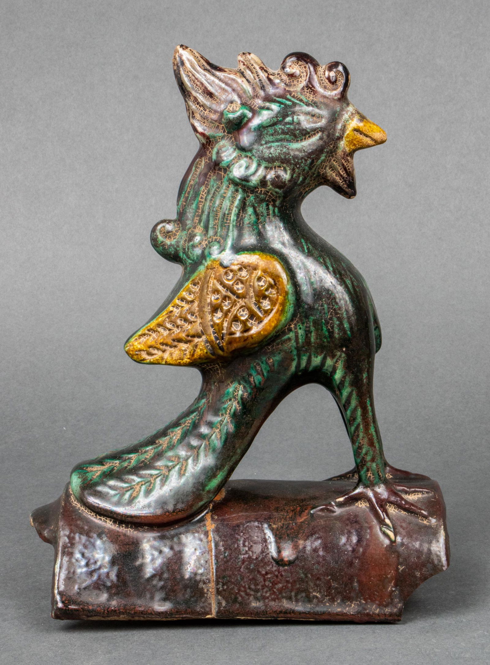Chinese Glazed Terra Cotta Rooster Roof Tile (1 of 18)