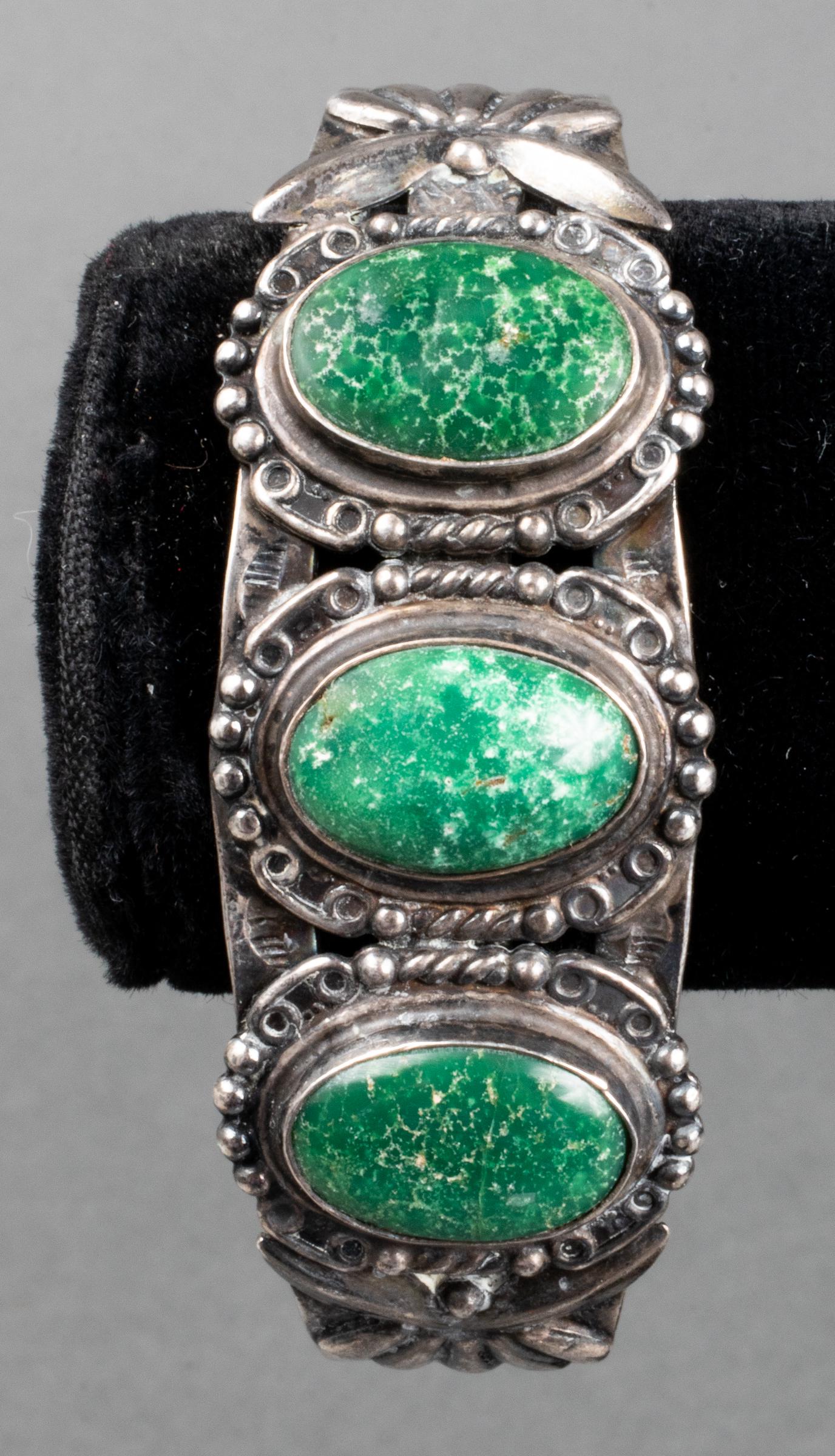 Native American Navajo Silver Turquoise Bracelet (1 of 7)