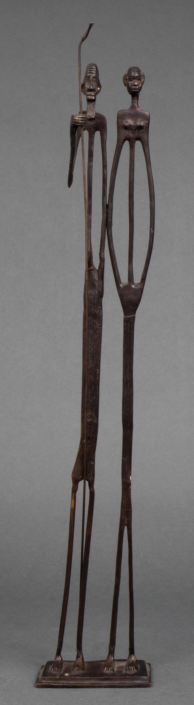 African Nyamwezi Style Figures Cast in Bronze (1 of 10)