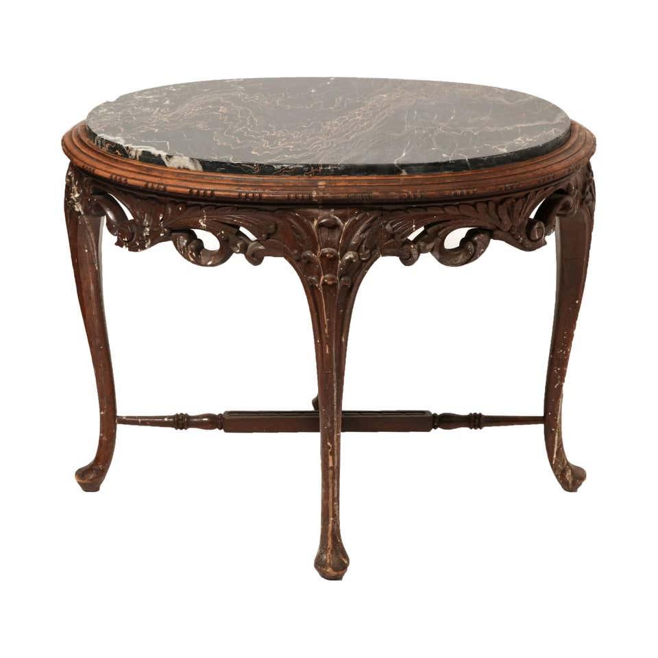 Belgian Art Nouveau Marble Top Side Table (1 of 4)
