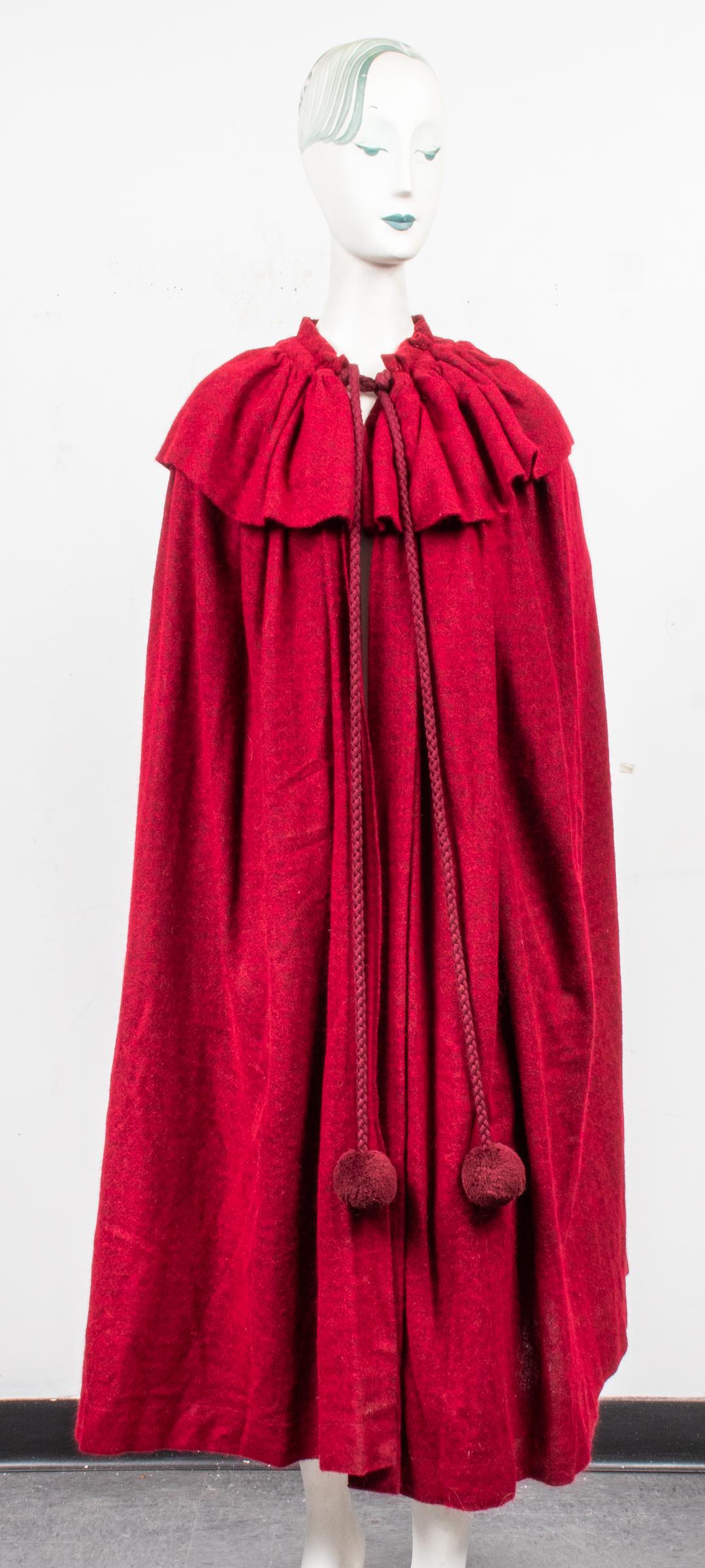 Saint Laurent Rive Gauche Red Opera Cape (1 of 5)