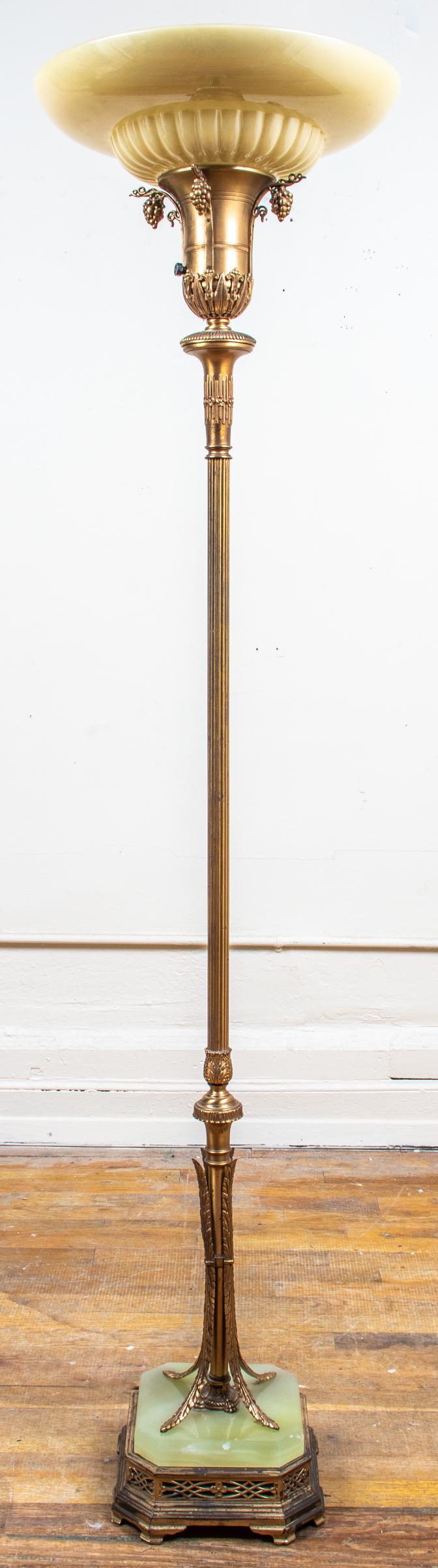 Art Deco Gilt Metal And Onyx Lamp (1 of 7)