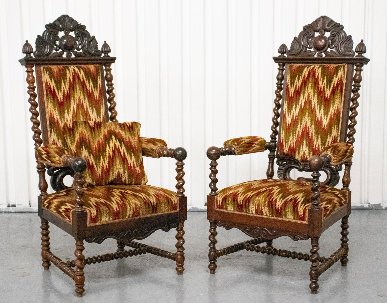 Continental Baroque Style Oak Armchairs, 2 (1 of 8)