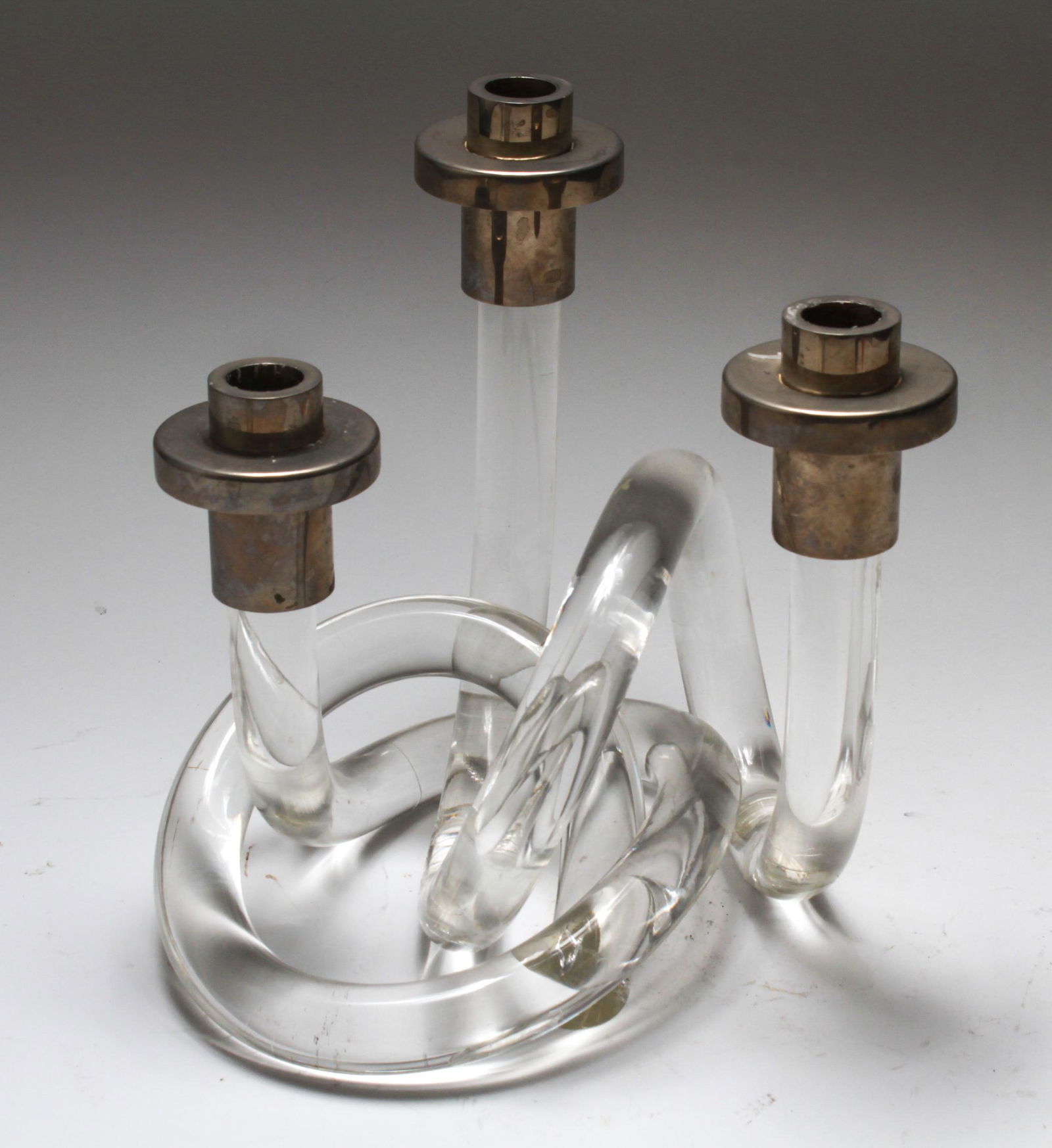 Dorothy Thorpe Modern Lucite & Metal Candelabra (1 of 3)