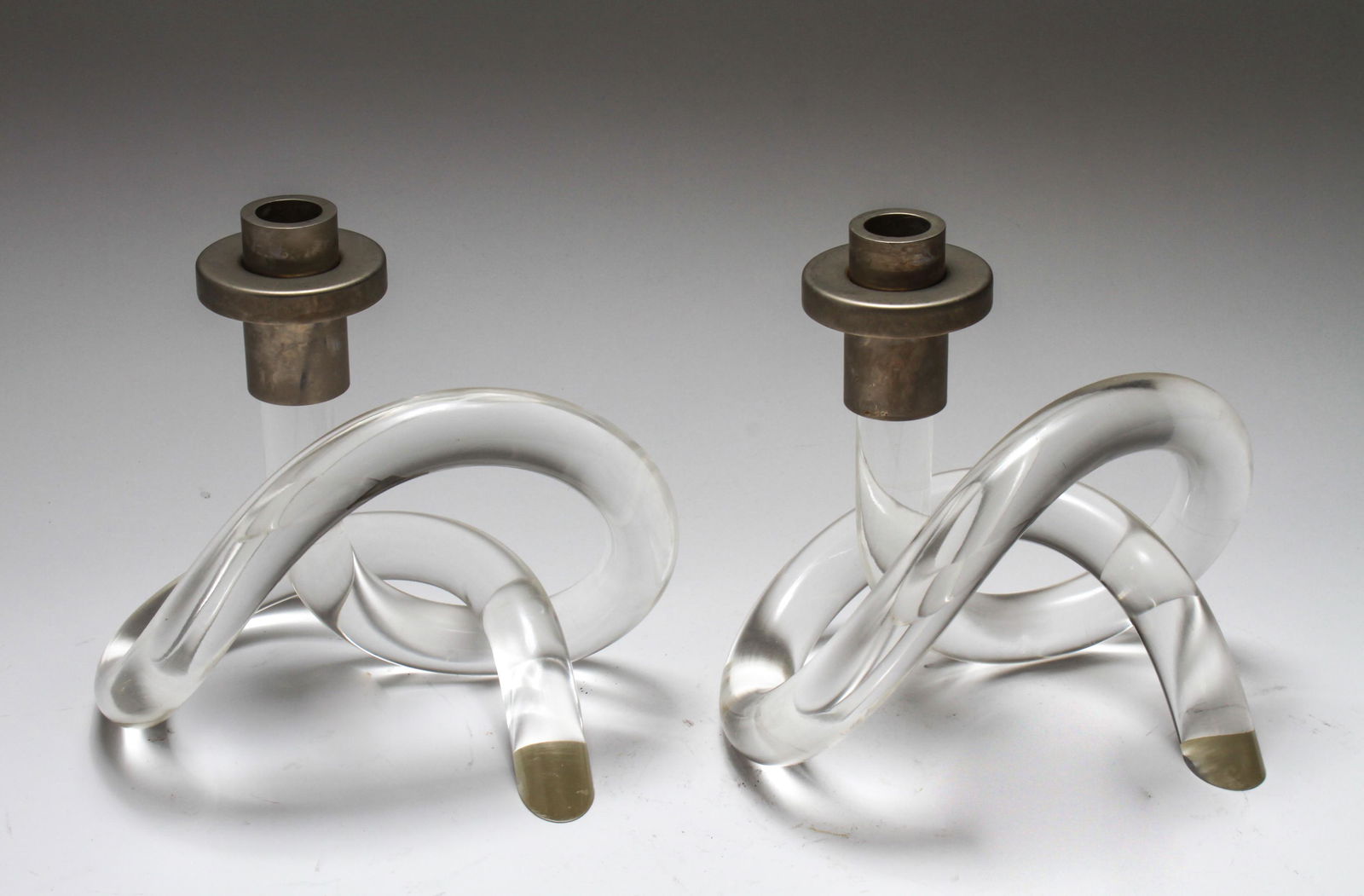 Dorothy Thorpe Modern Lucite Candle Holders, Pr (1 of 4)