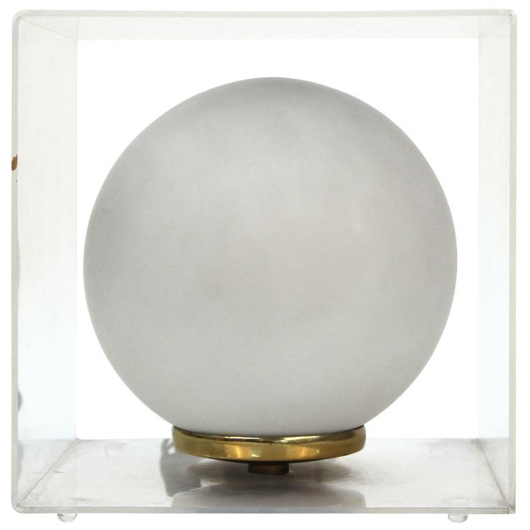 Round Encased Mid-Century Modern Table Lamp (1 of 6)