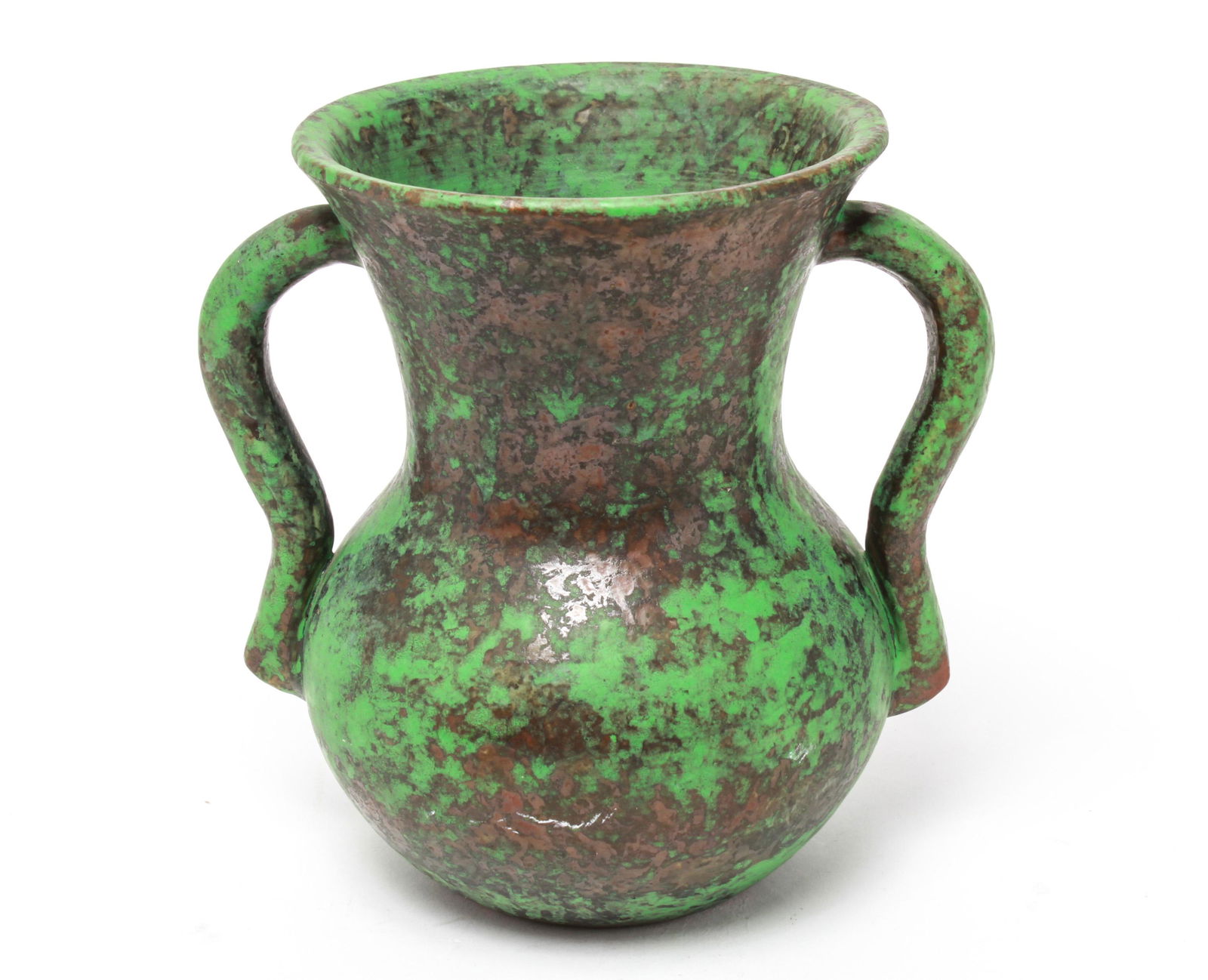 Weller Pottery Coppertone Double Handled 8.5" Vase (1 of 4)