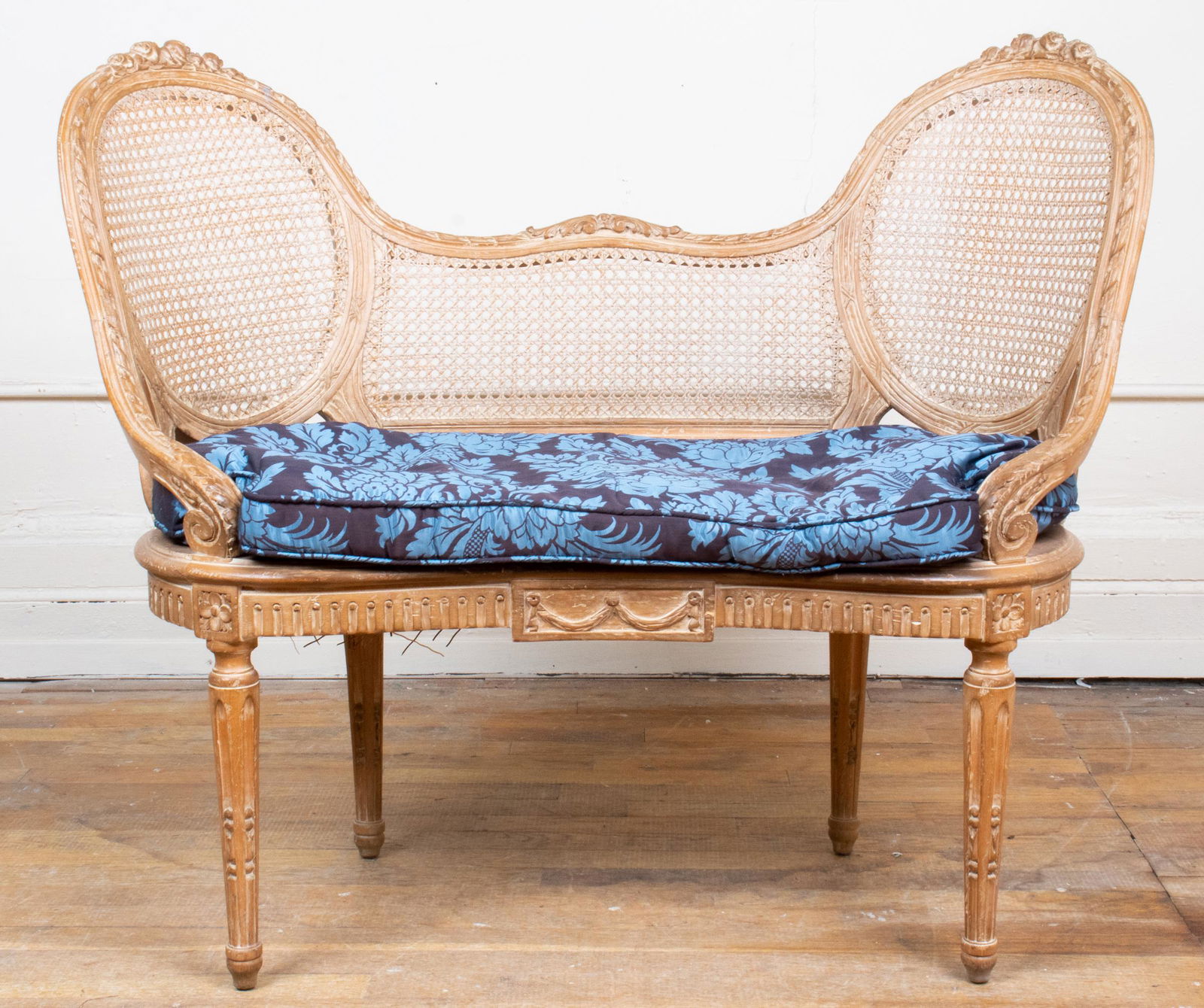 Louis XV Style Carved And Caned Canapé (1 of 10)