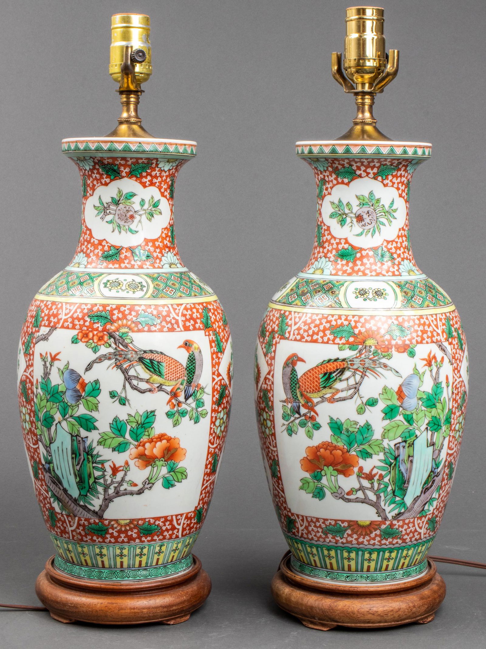 Oriental Ceramic Table Lamps, Pair (1 of 4)