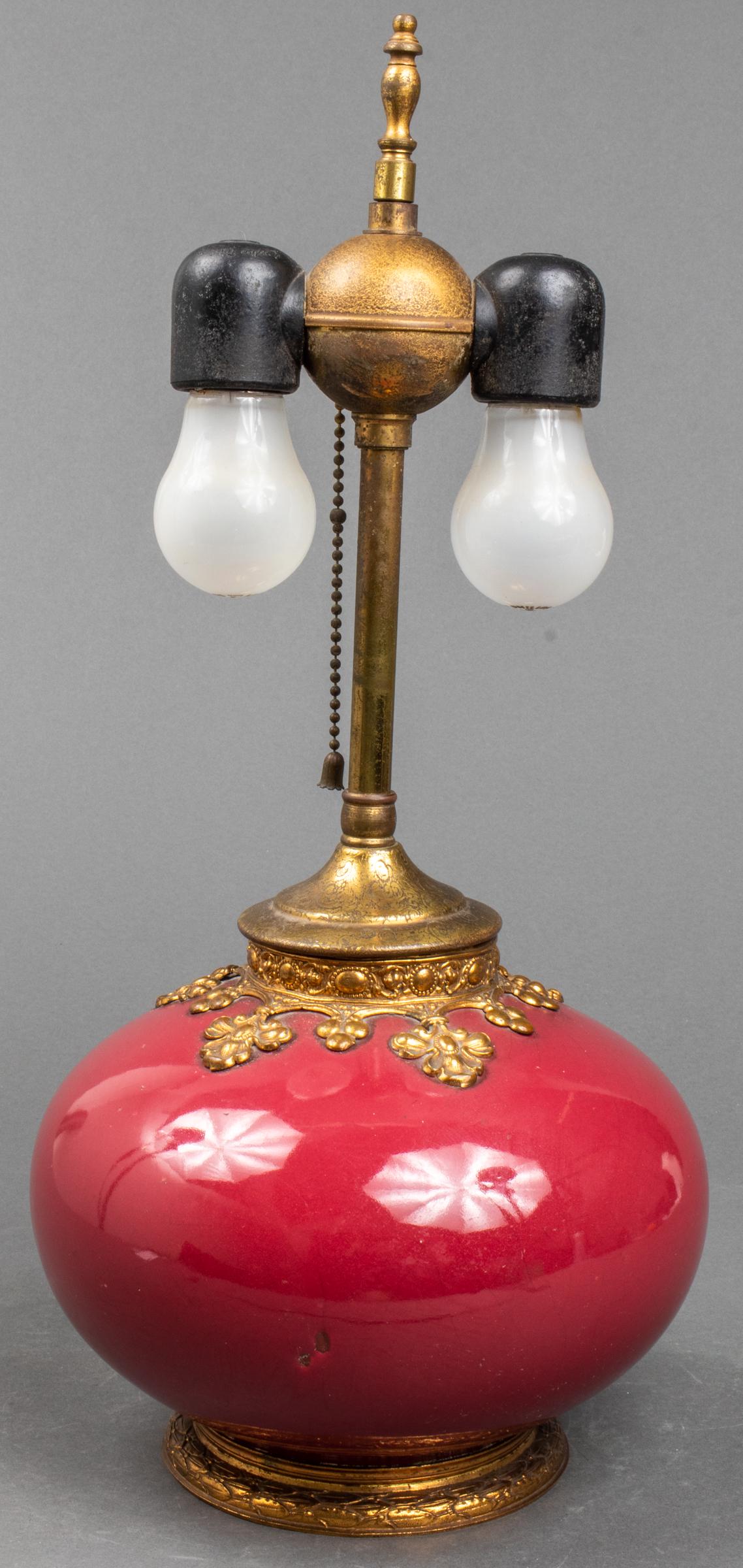 Brass and Ceramic Table Lamp, Vintage (1 of 4)