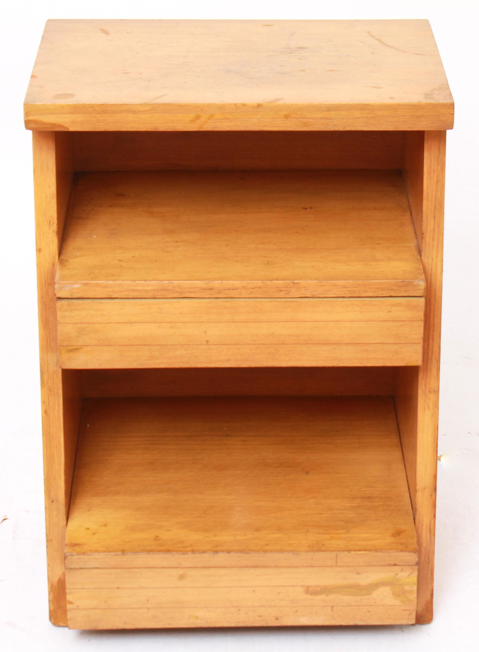 Art Deco Blonde Wood Side or Night Table (1 of 5)