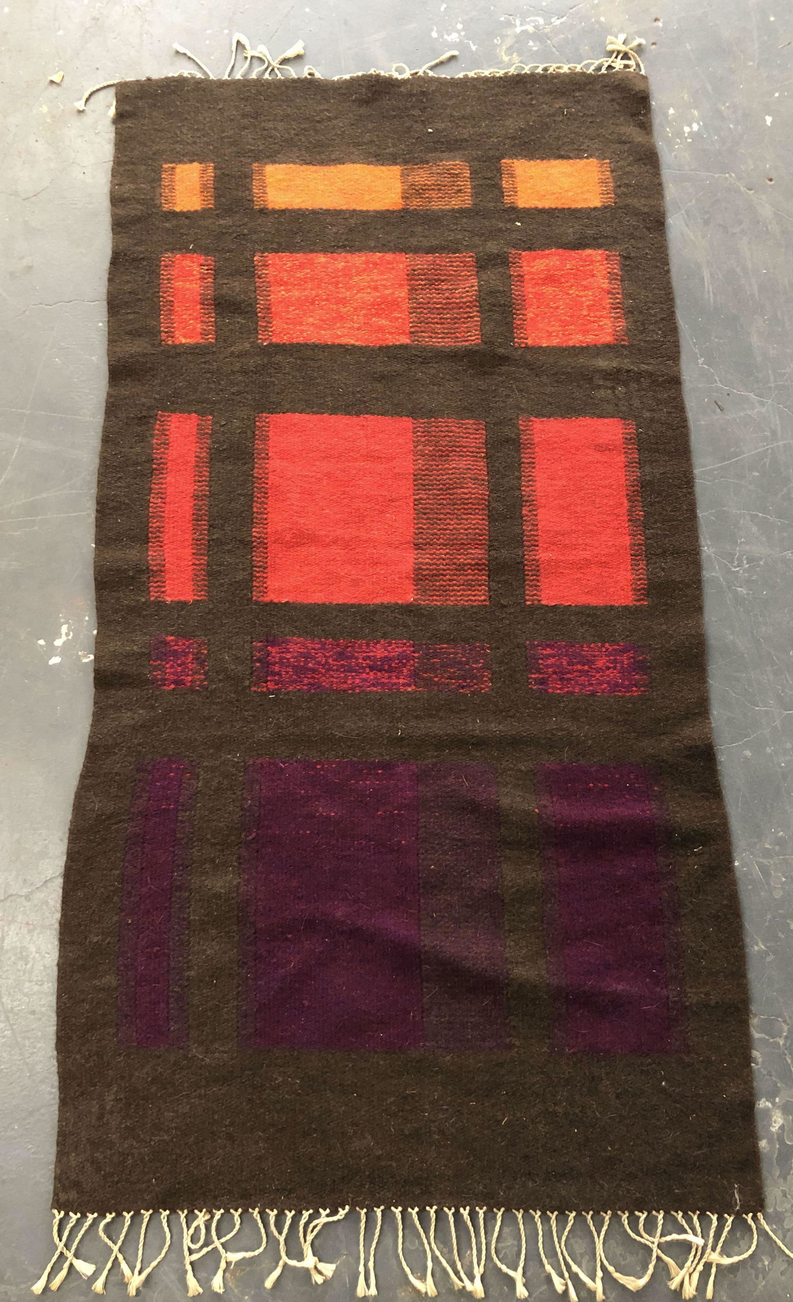 Mid-Century Modern Flatweave Rug 5' 7" x 2' 10" (1 of 4)