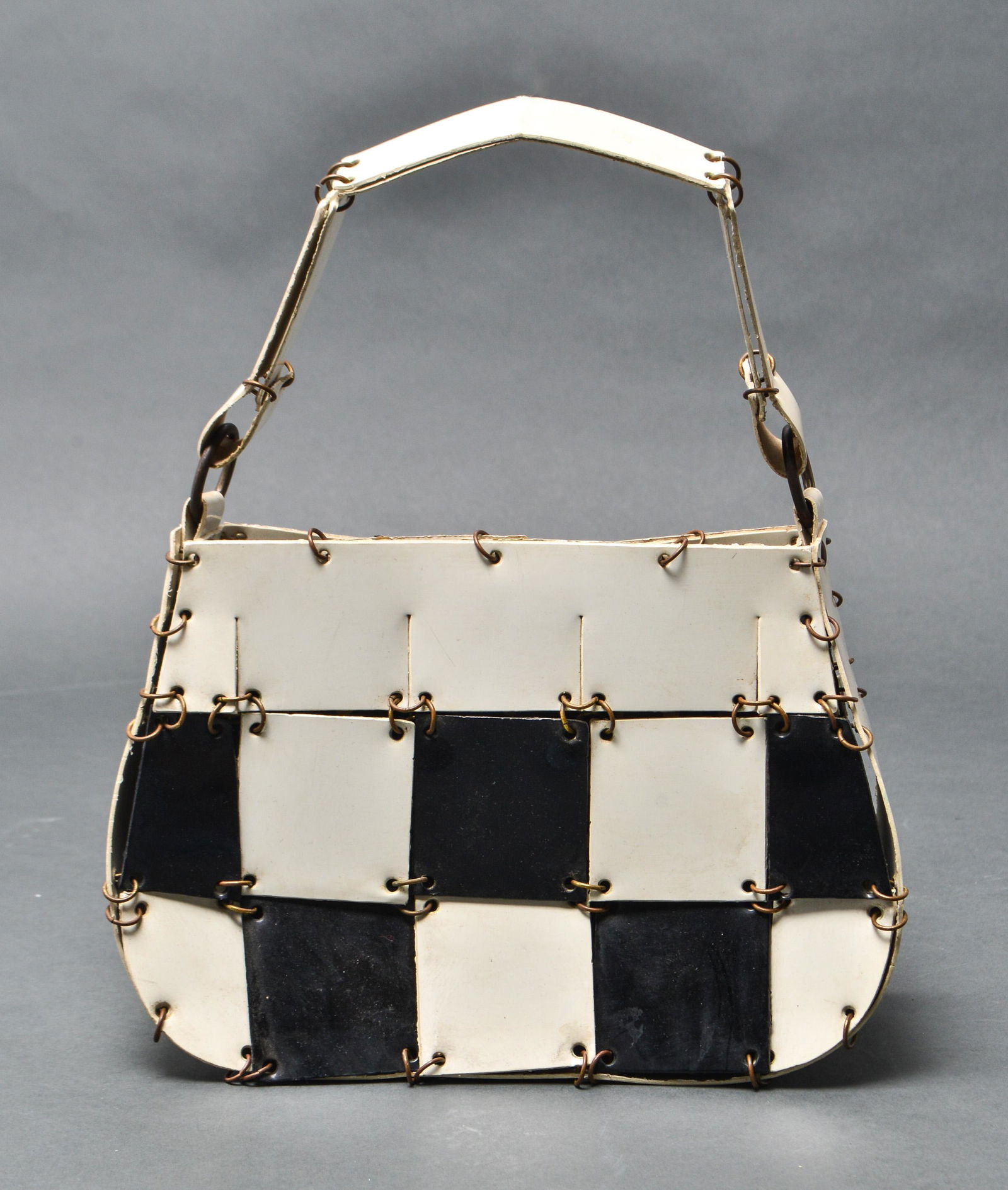 Vintage 1960's Black & White Mod Paneled Purse (1 of 5)