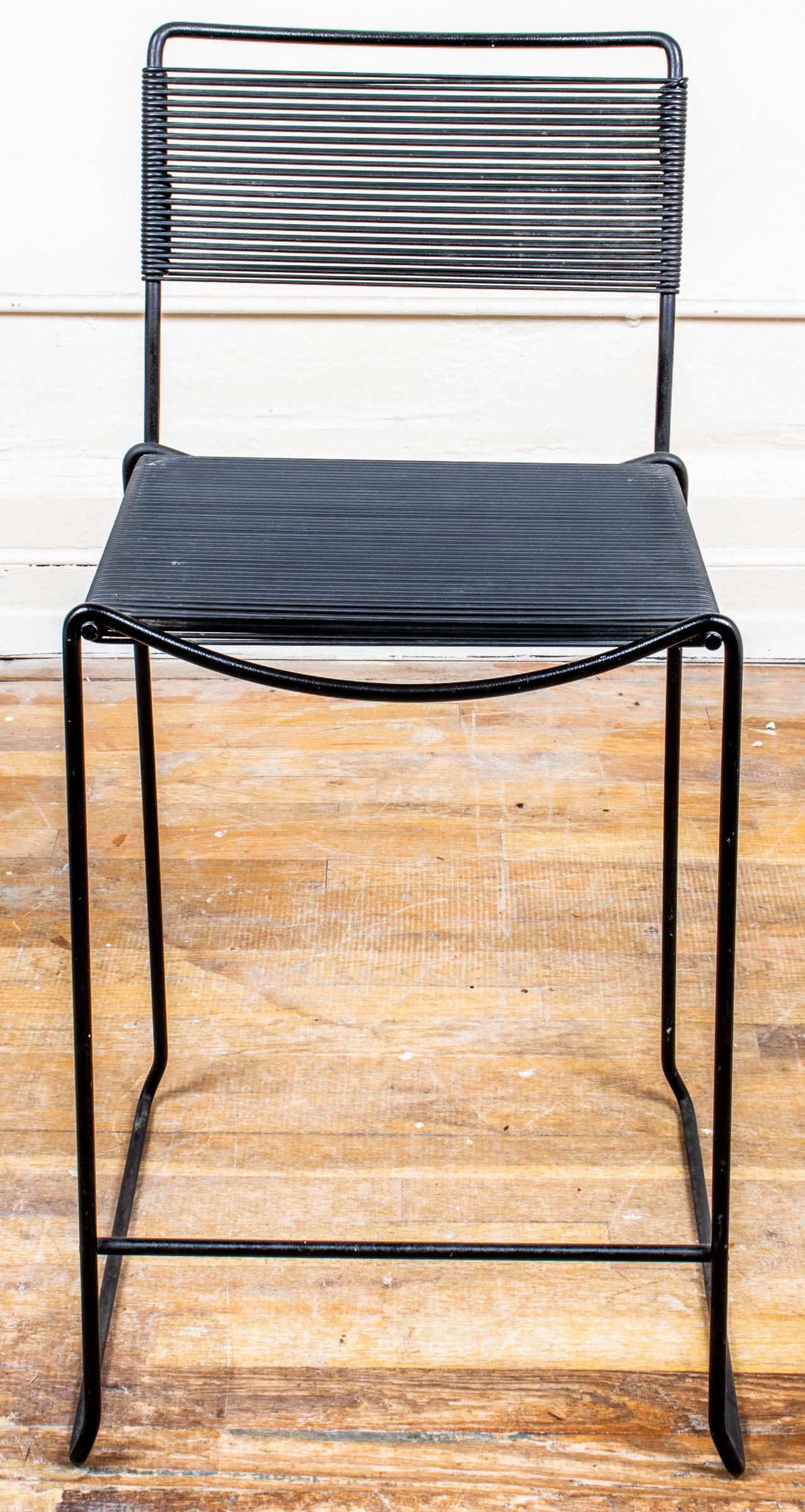 Ebonized Metal And Black Rubber Bar Stool (1 of 8)
