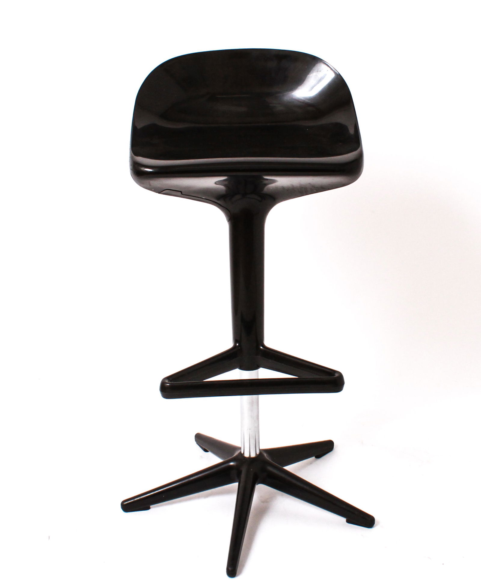 Modern Black Plastic Adjustable Height Stool (1 of 6)
