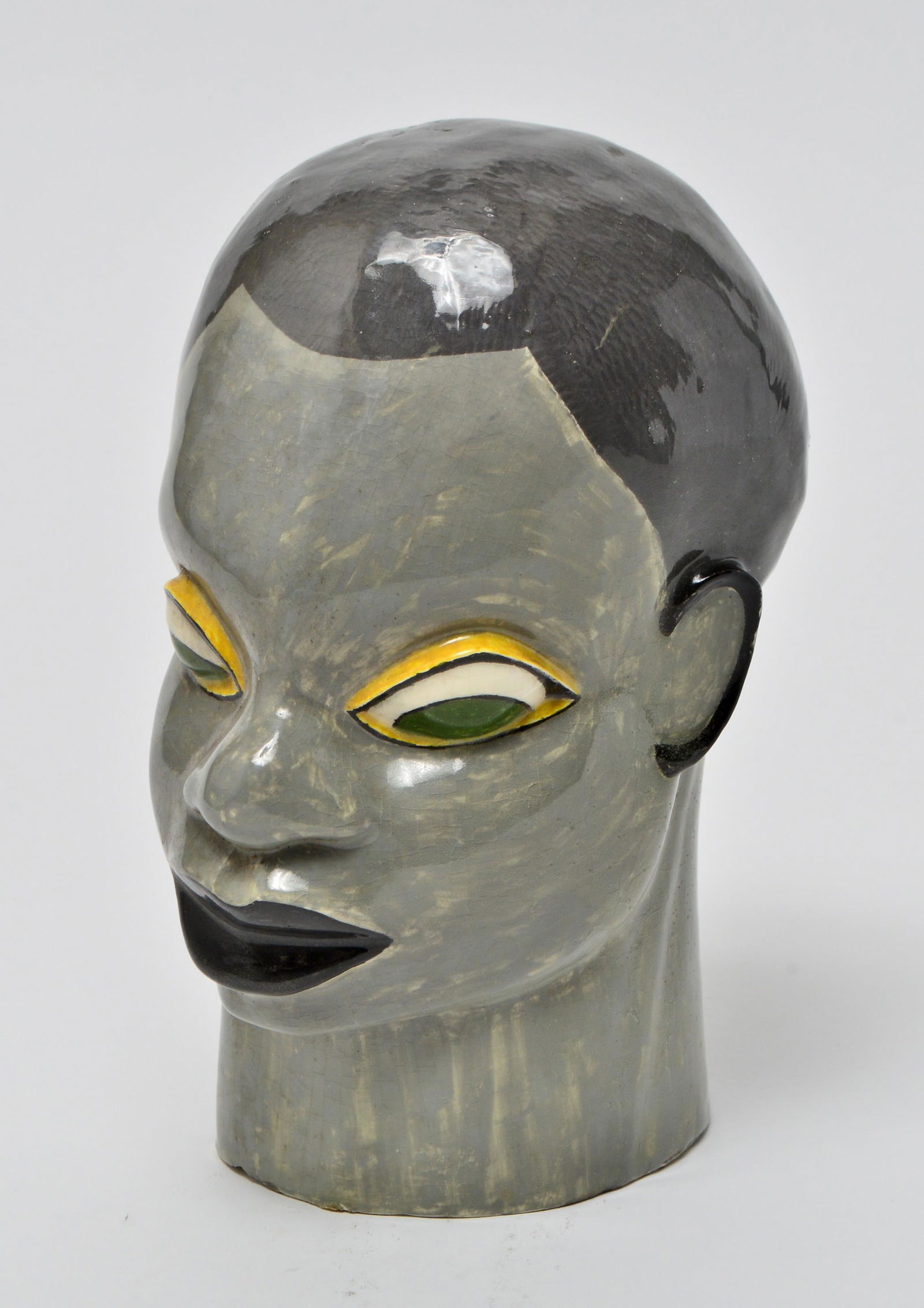 Modern Folk Art Ceramic Head Sculpture (1 of 6)
