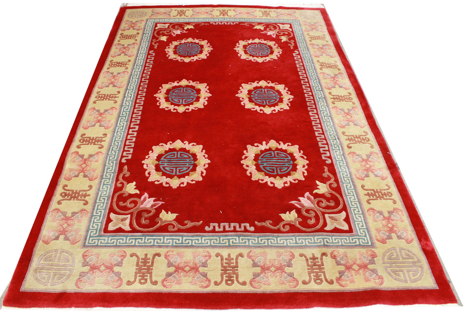 Chinese Carpet w Medallion Design, 6' x 9' 1" (1 of 4)