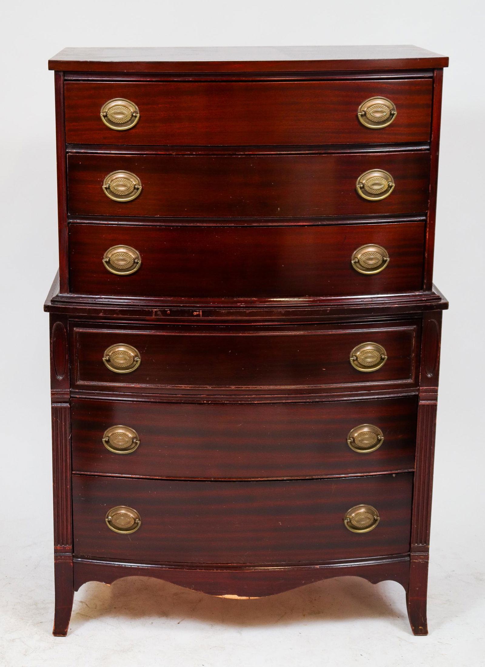 Hepplewhite Style Mahogany Bowfront Chest (1 of 2)