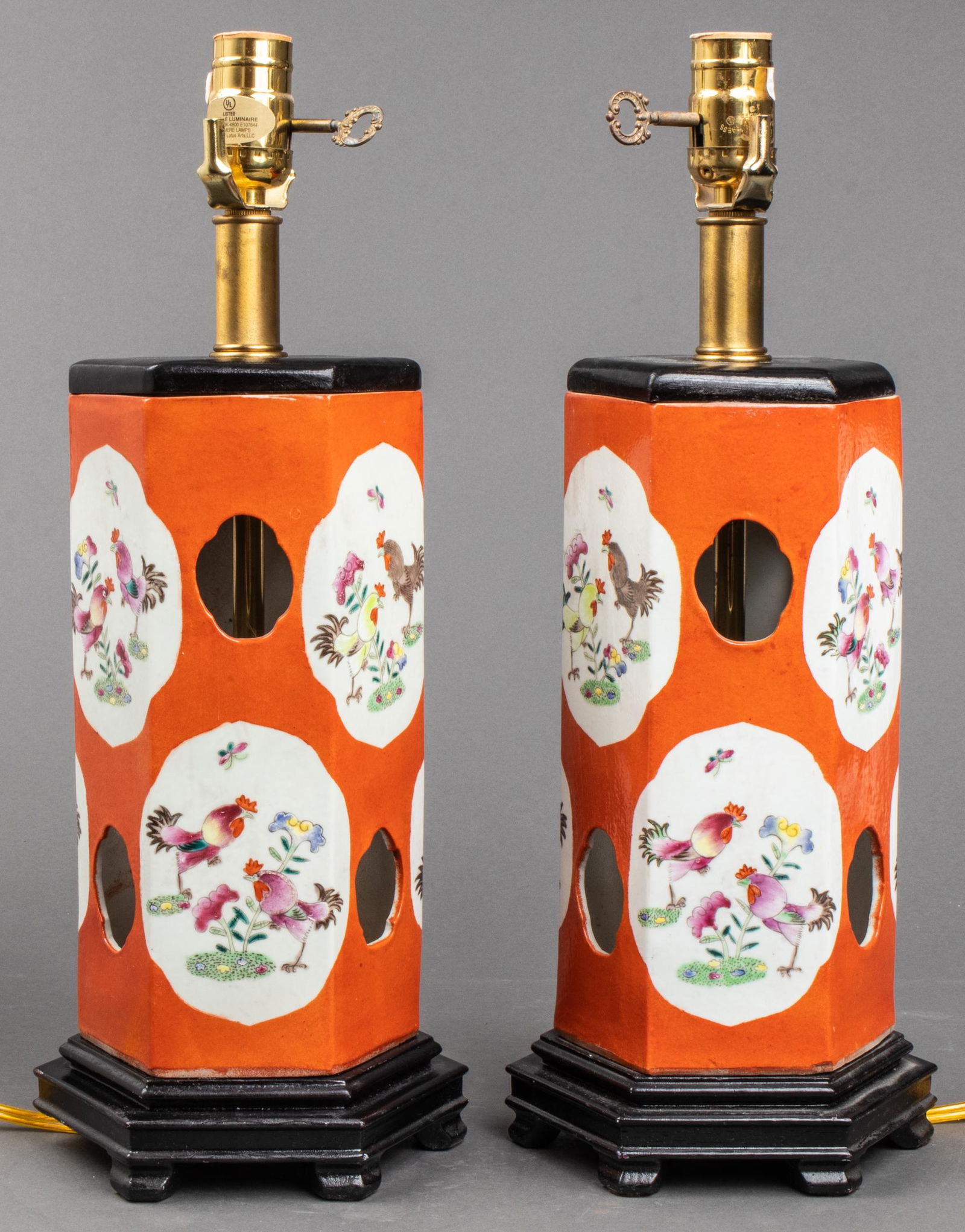 Oriental Ceramic Table Lamps, Pair (1 of 4)