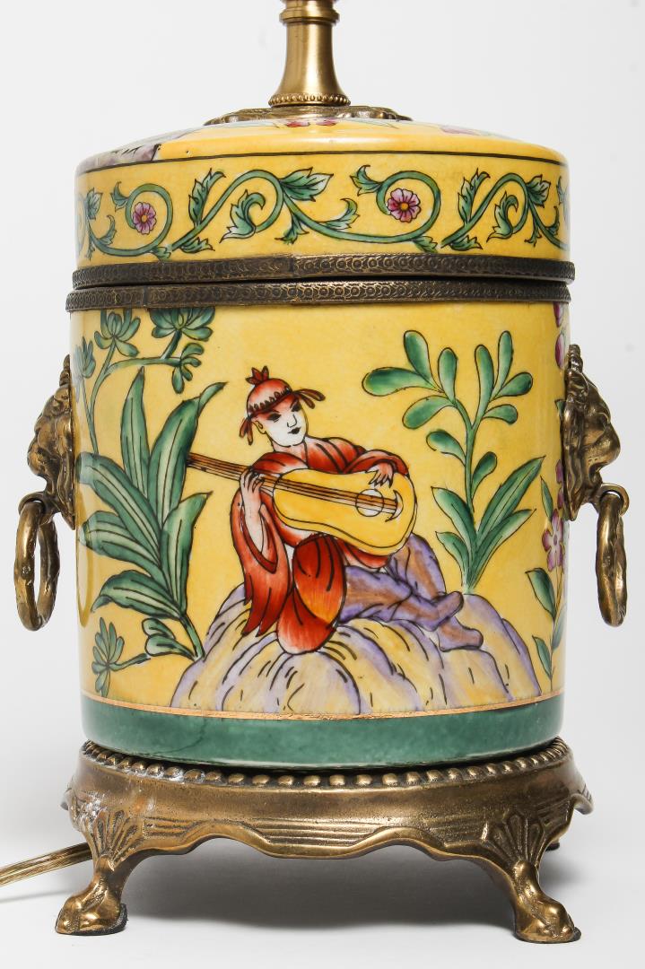Chinoiserie Table Lamp w Musician Motif (1 of 5)