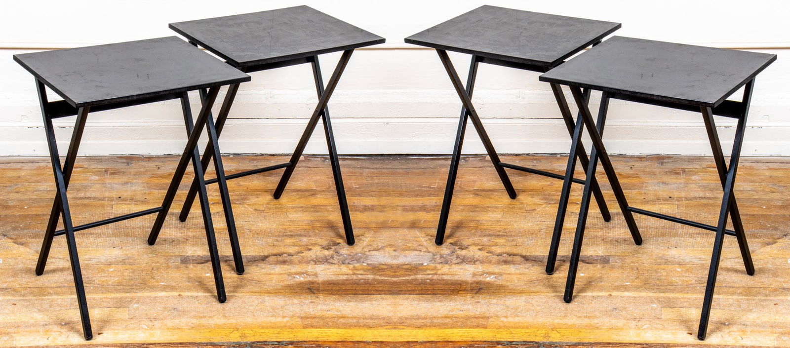 Black Lacquered Folding Tables, Set of 4 (1 of 6)