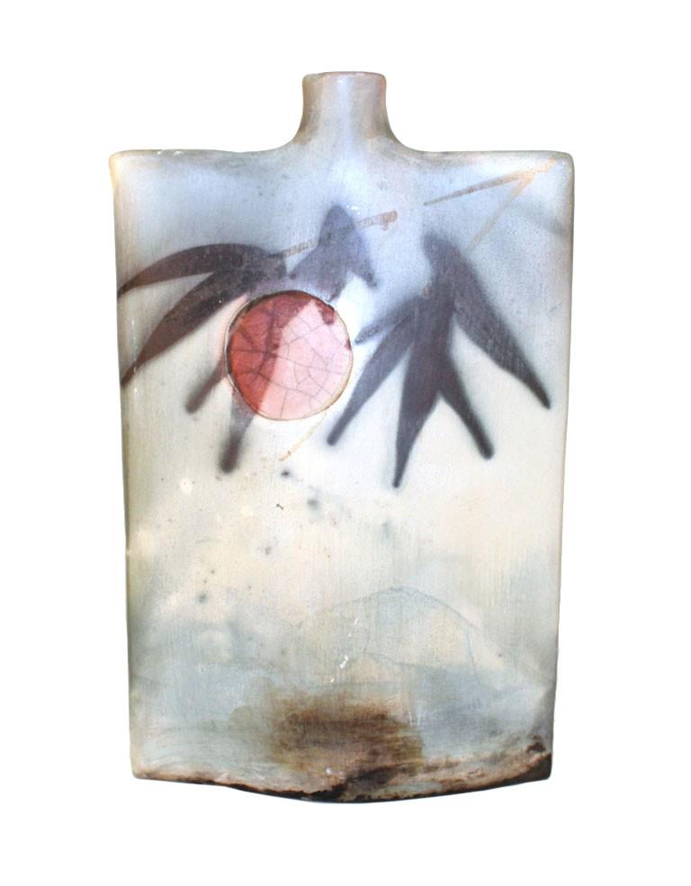 Contemporary Art Pottery Vase Full Moon and Leaves (1 of 6)