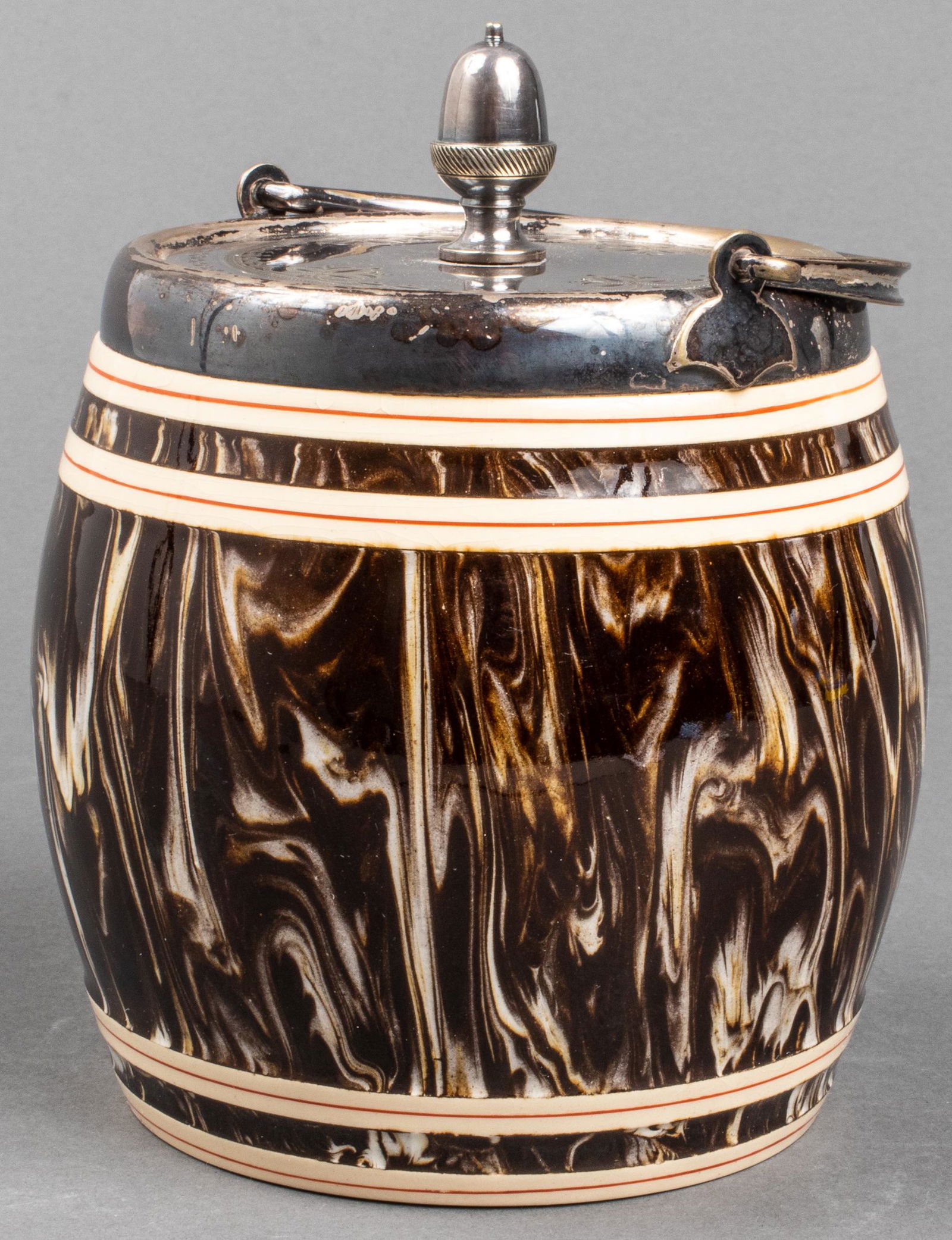 Enamel and Silver Plate Lidded Vessel (1 of 5)