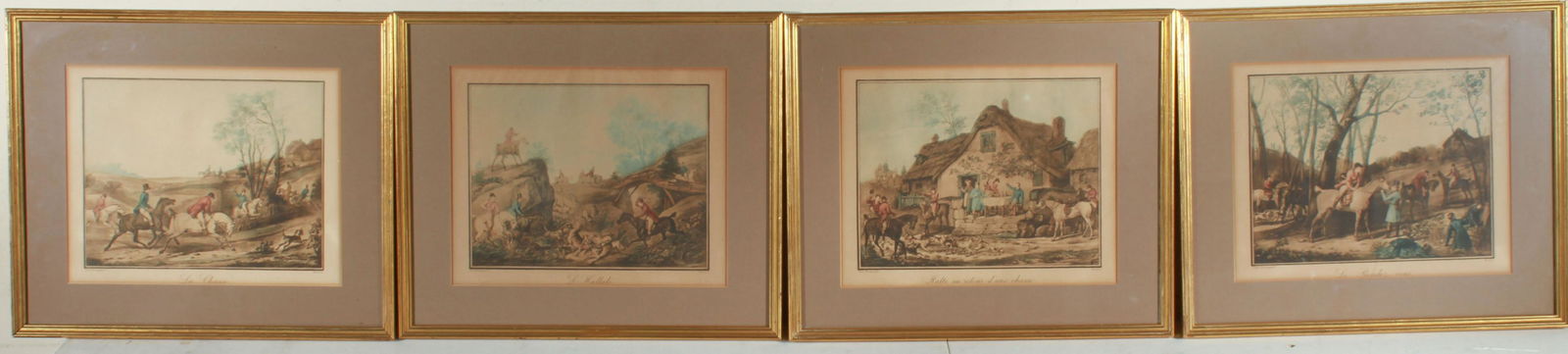 19th C. French Hand-Colored Hunting Lithographs, 4 (1 of 6)