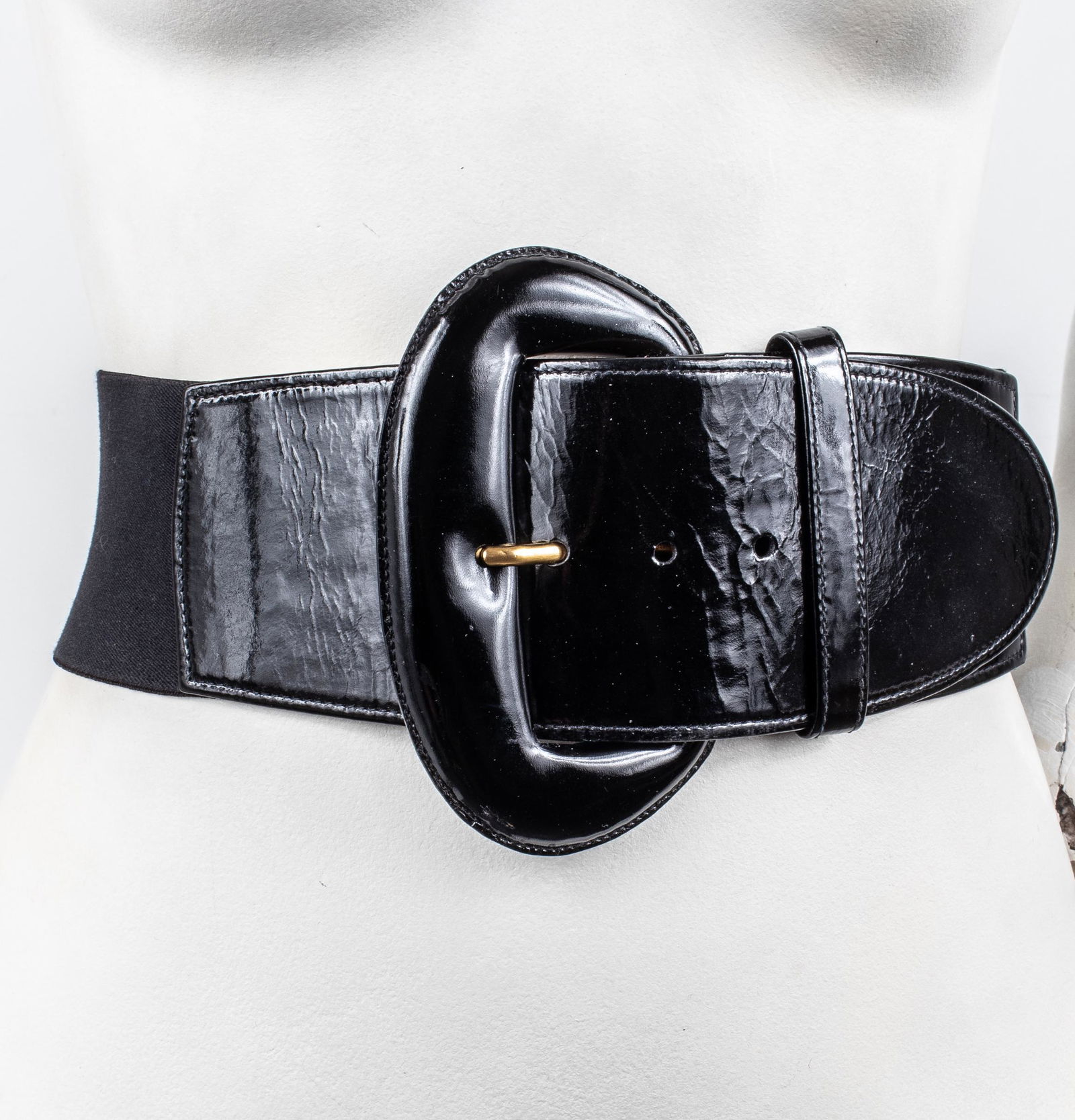 Donna Karan Patent Leather & Elastic Belt (1 of 7)