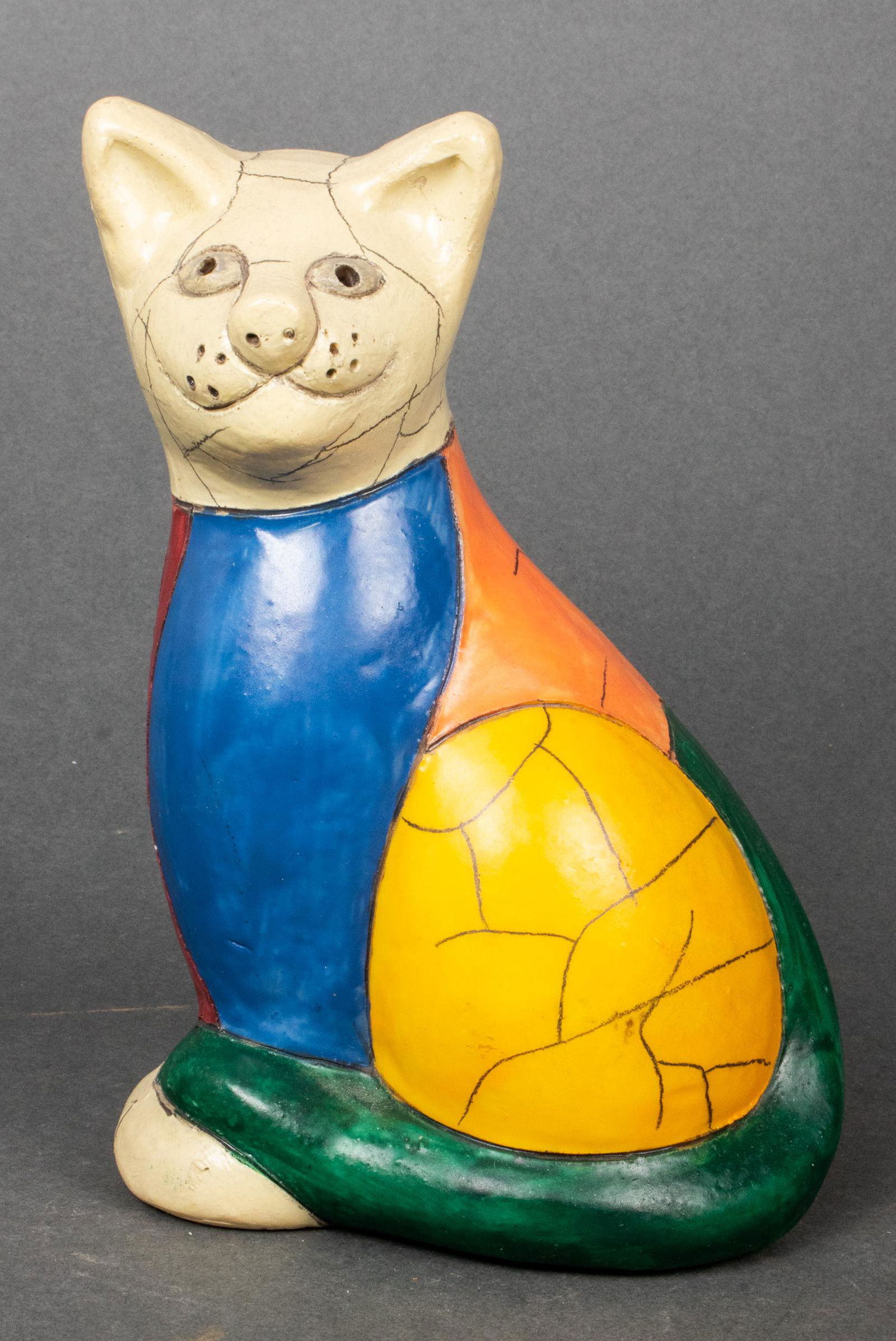 Modern Color-Block Cat Composition Sculpture (1 of 6)