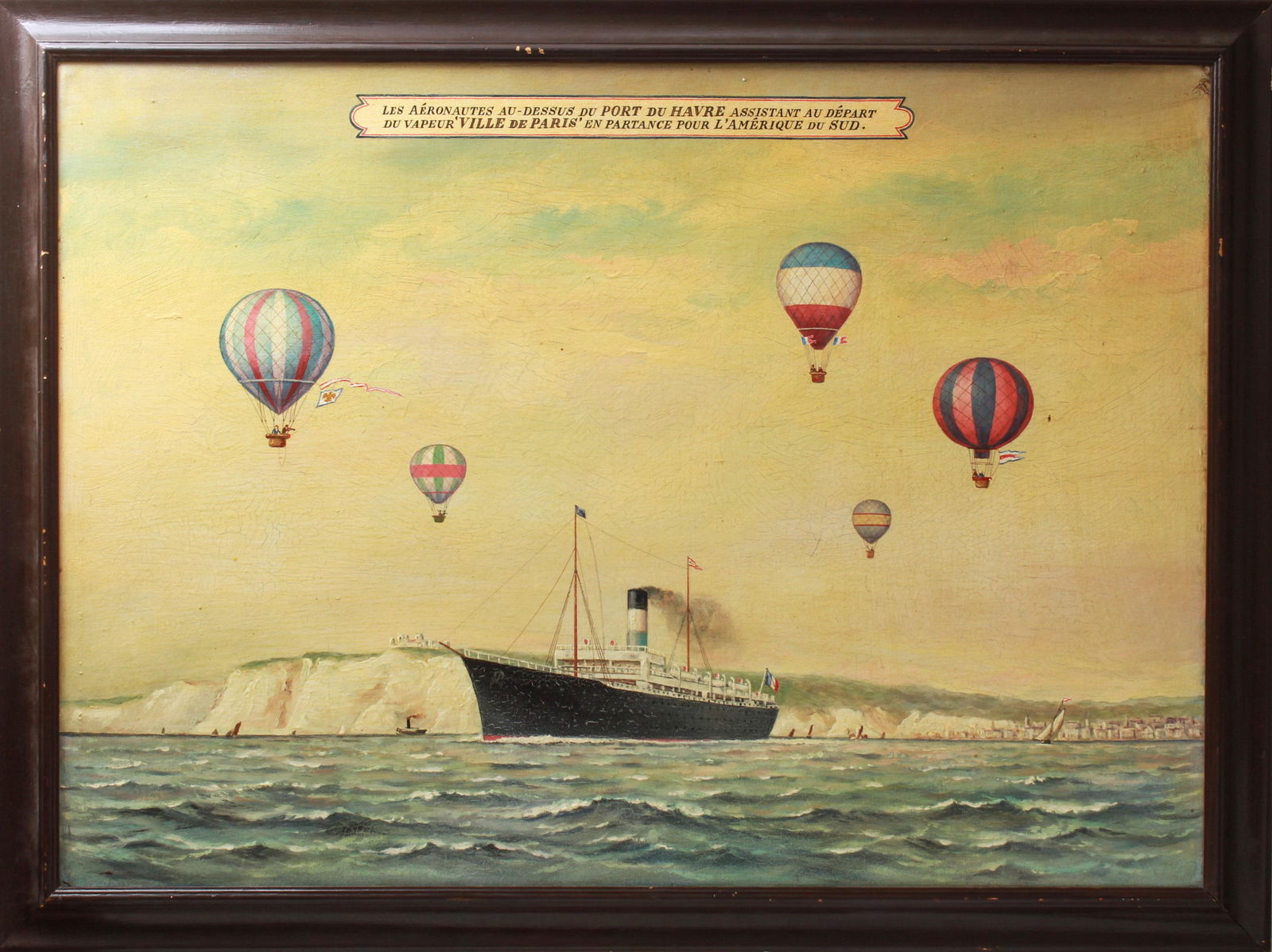 Steamship & Hot Air Balloons Advertisement Oil (1 of 9)