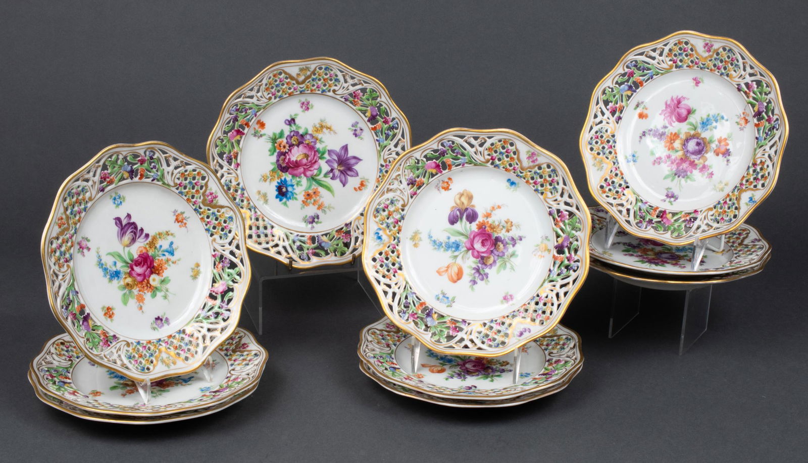 Schumann Dresden Reticulated Porcelain Plates, 10 (1 of 11)