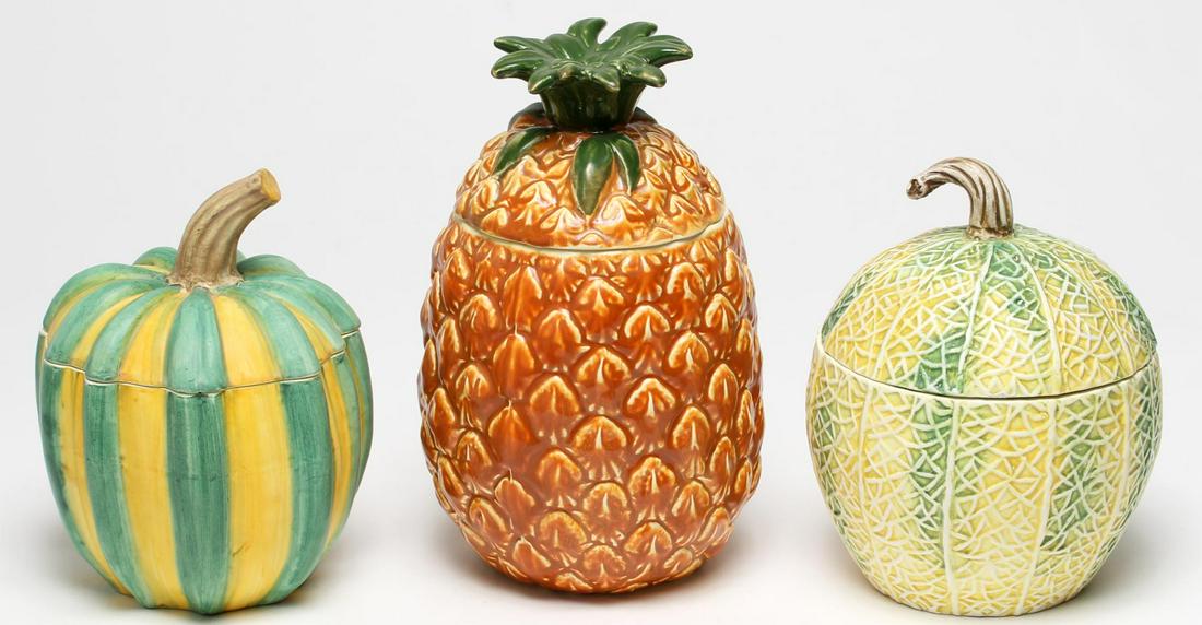 European Hand-Painted Ceramic Fruit Containers, 3 (1 of 5)
