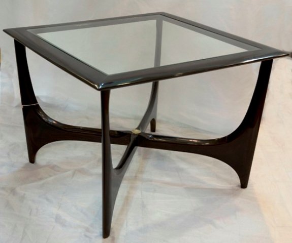 Pair of 1960s Modern Square, Glass-Top Tables - 2