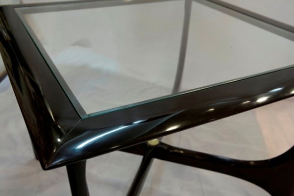 Pair of 1960s Modern Square, Glass-Top Tables - 3