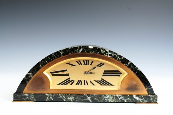 French Marble Art Deco Mantle Clock Circa 1930