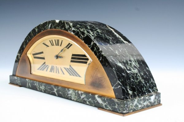 French Marble Art Deco Mantle Clock Circa 1930 - 2