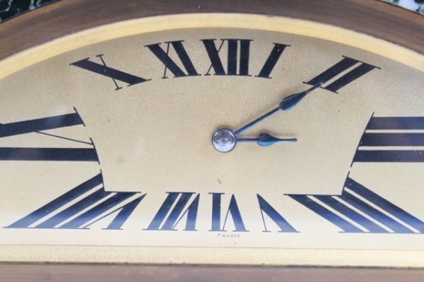 French Marble Art Deco Mantle Clock Circa 1930 - 4