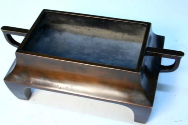 Chinese Bronze Rectangular Censer c. 20th C. - 2