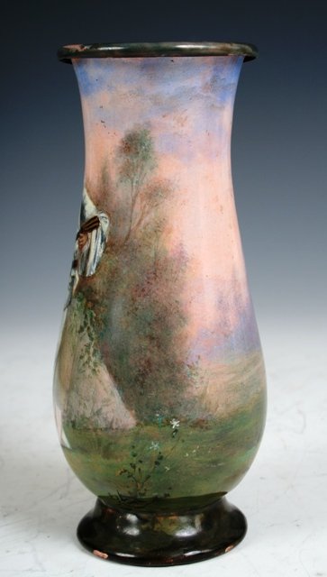 Pierrot Hand-Painted Enamel Vase 19th-C - 2