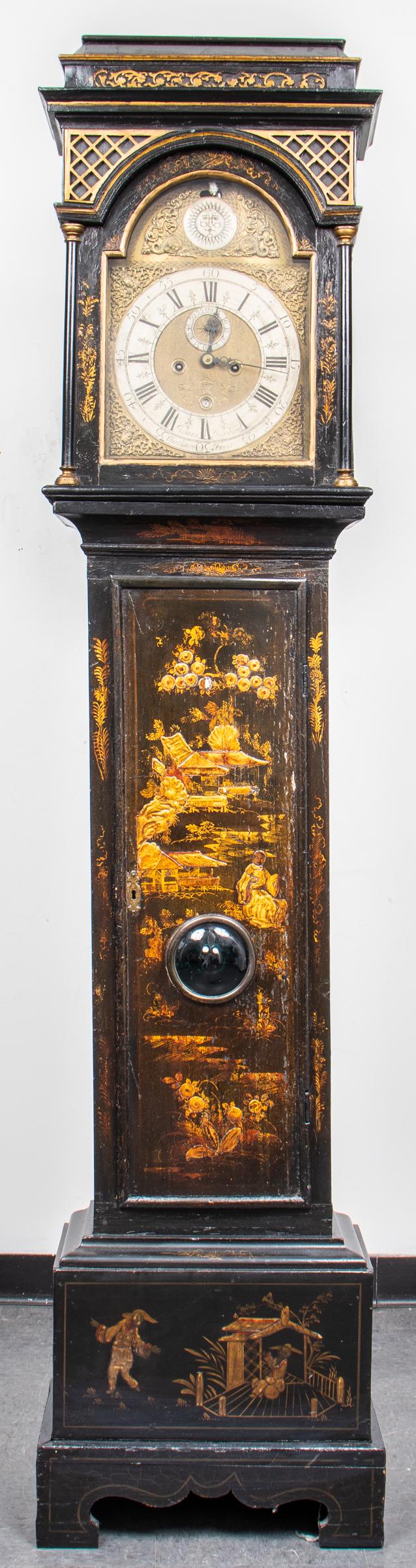 English Queen Anne Japanned Tall Case Clock (1 of 14)