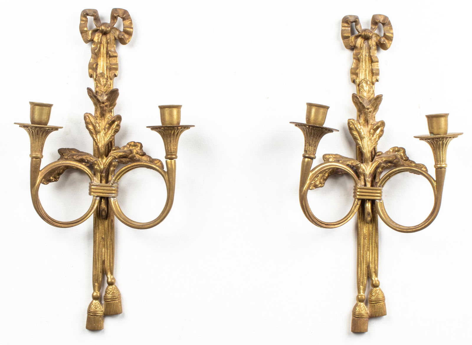 Louis XVI Style Gilt Bronze Wall Sconces, Pair (1 of 6)