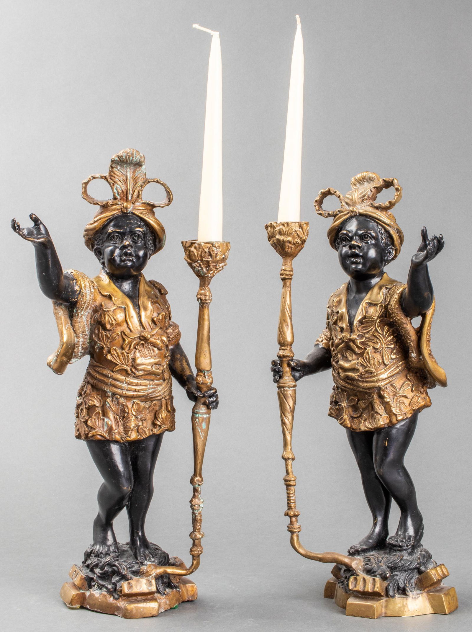Bronze Figural Blackamoor Candlesticks, Pair (1 of 12)