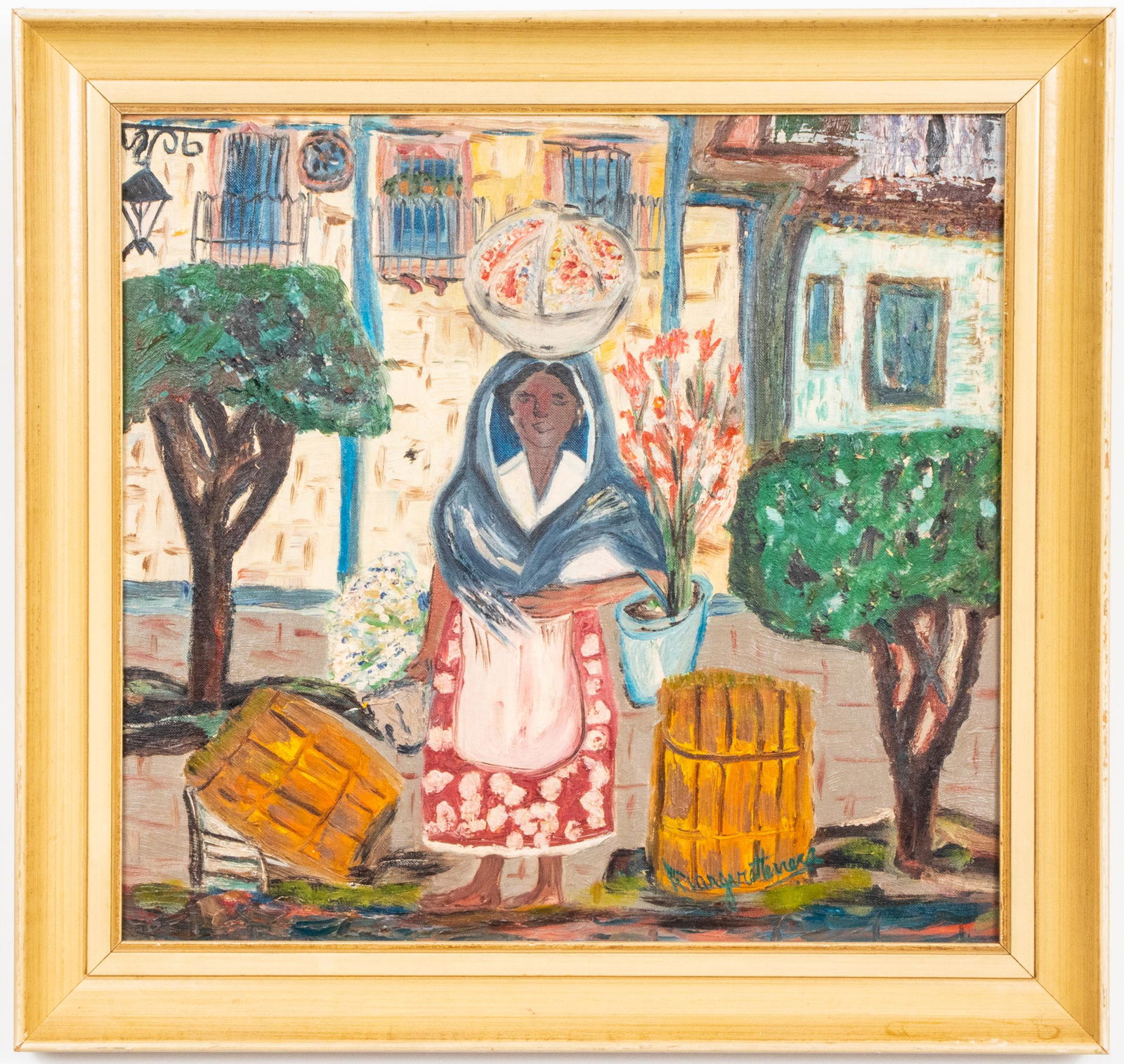 Margaret Herrera Chavez "Flower Vendor" Oil (1 of 7)
