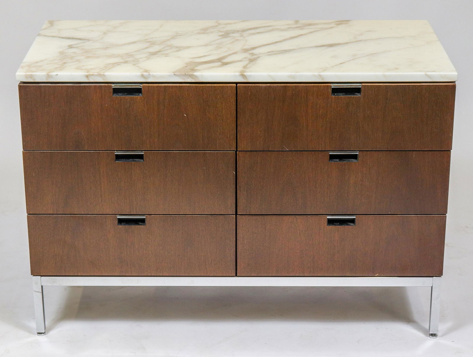 Florence Knoll Style Marble & Walnut Cabinet (1 of 7)