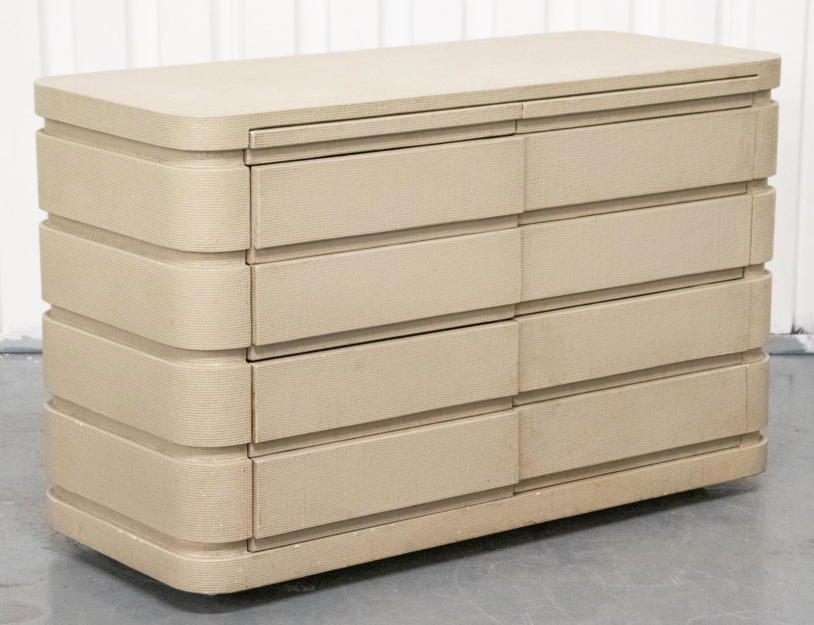 Karl Springer Style Grasscloth Chest Of Drawers (1 of 6)