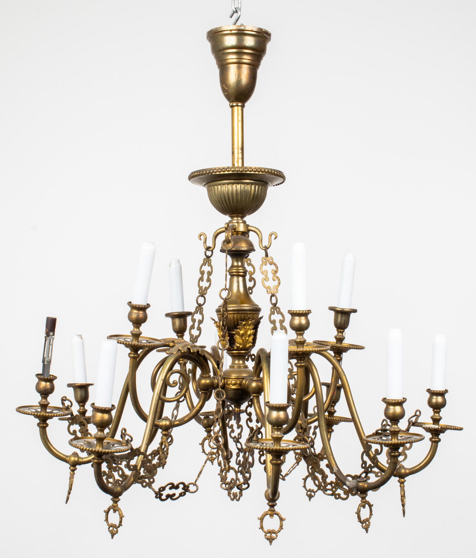 Gothic Revival Patinated Brass Chandelier (1 of 9)