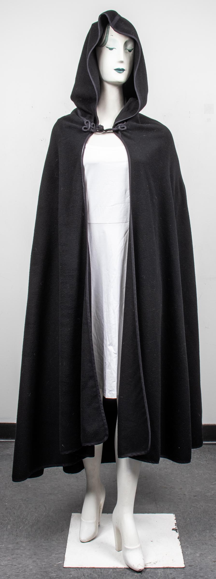 Calvin Klein Black Hooded Cape / Cloak (1 of 7)